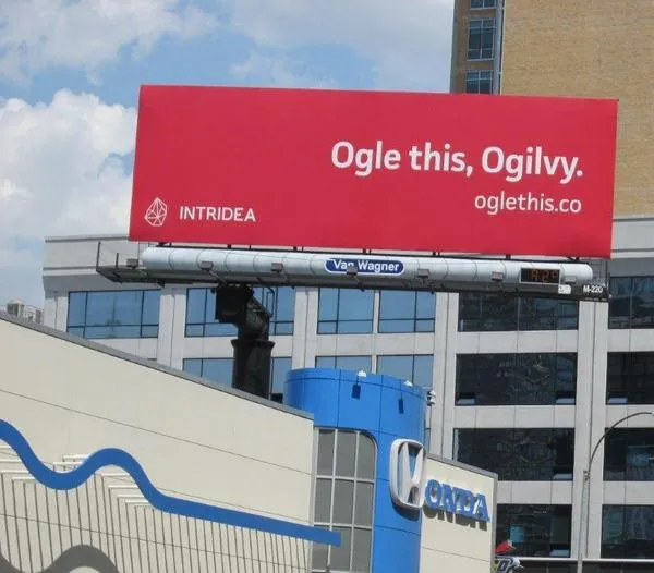 Intridea's Account-Based Marketing Example shows a billboard that caught the attention of the famous ad agency Ogilvy and Mather.