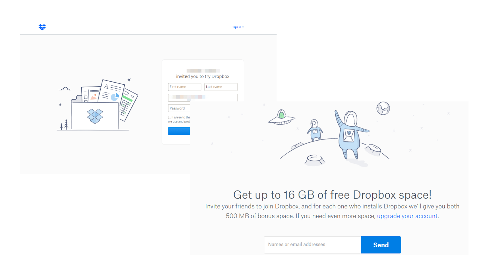 Dropbox's referral program