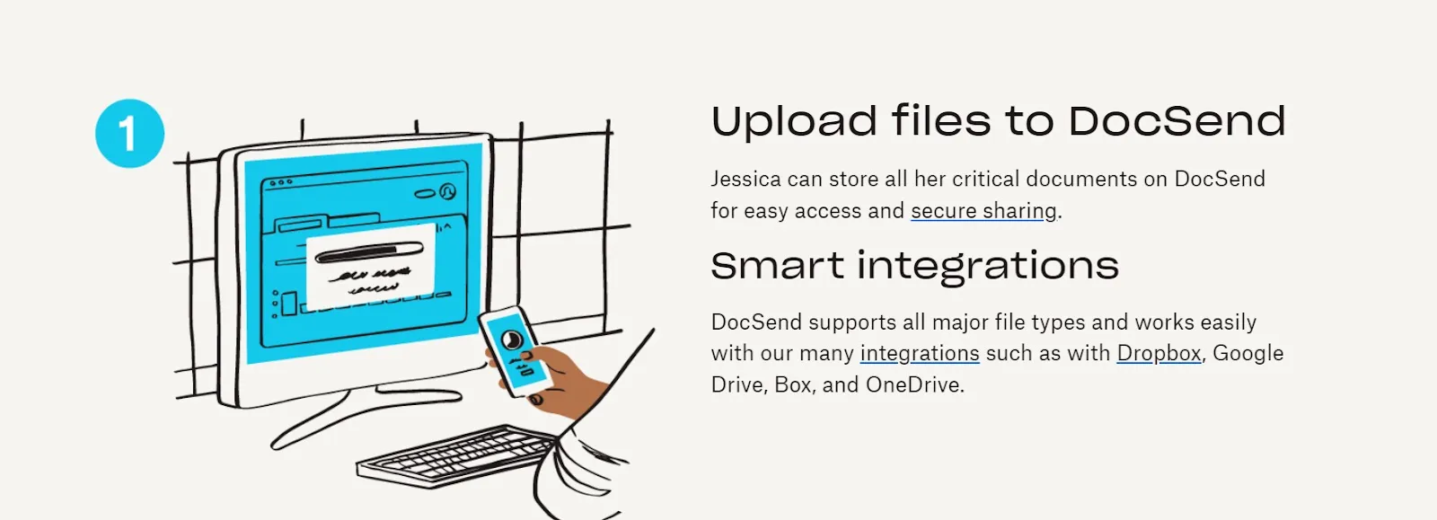 Screenshot of Docsend’s product explainer page.