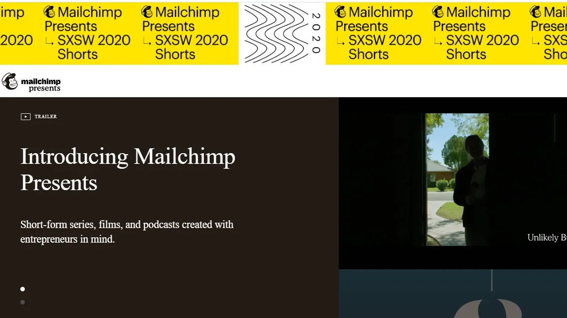Mailchimp's humour on their website