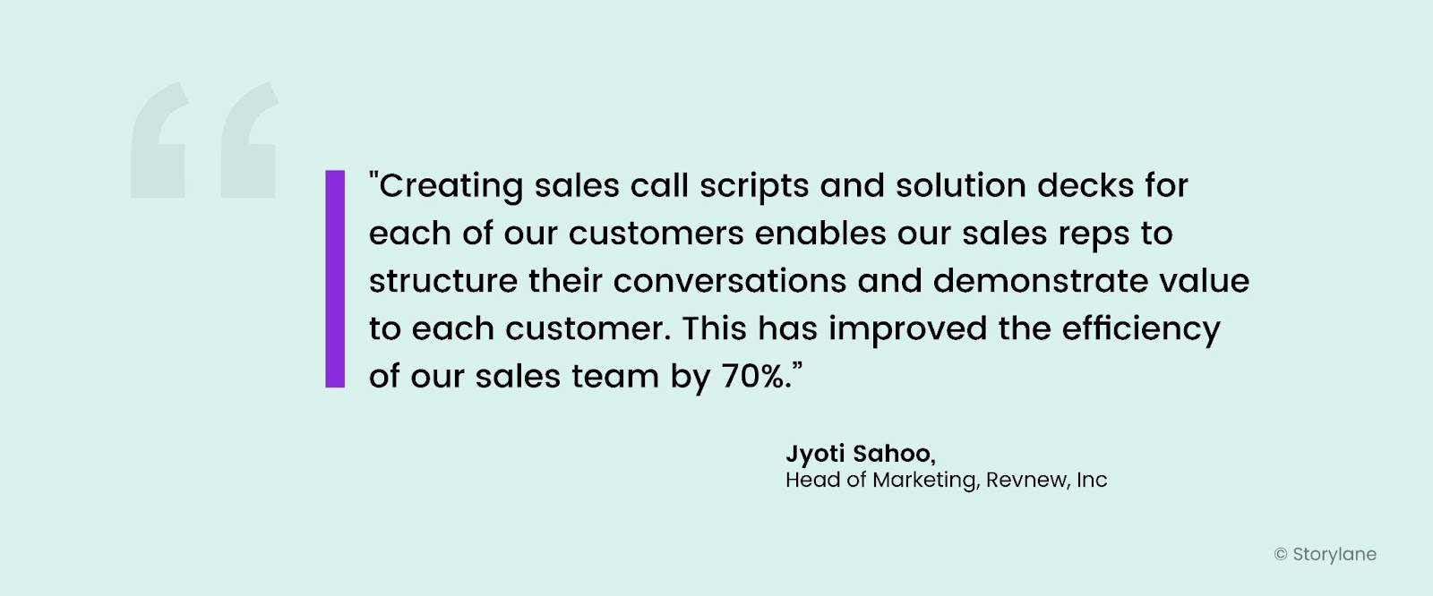 Creating sales call scripts has improved Revnew's sales team's efficiency by 70%