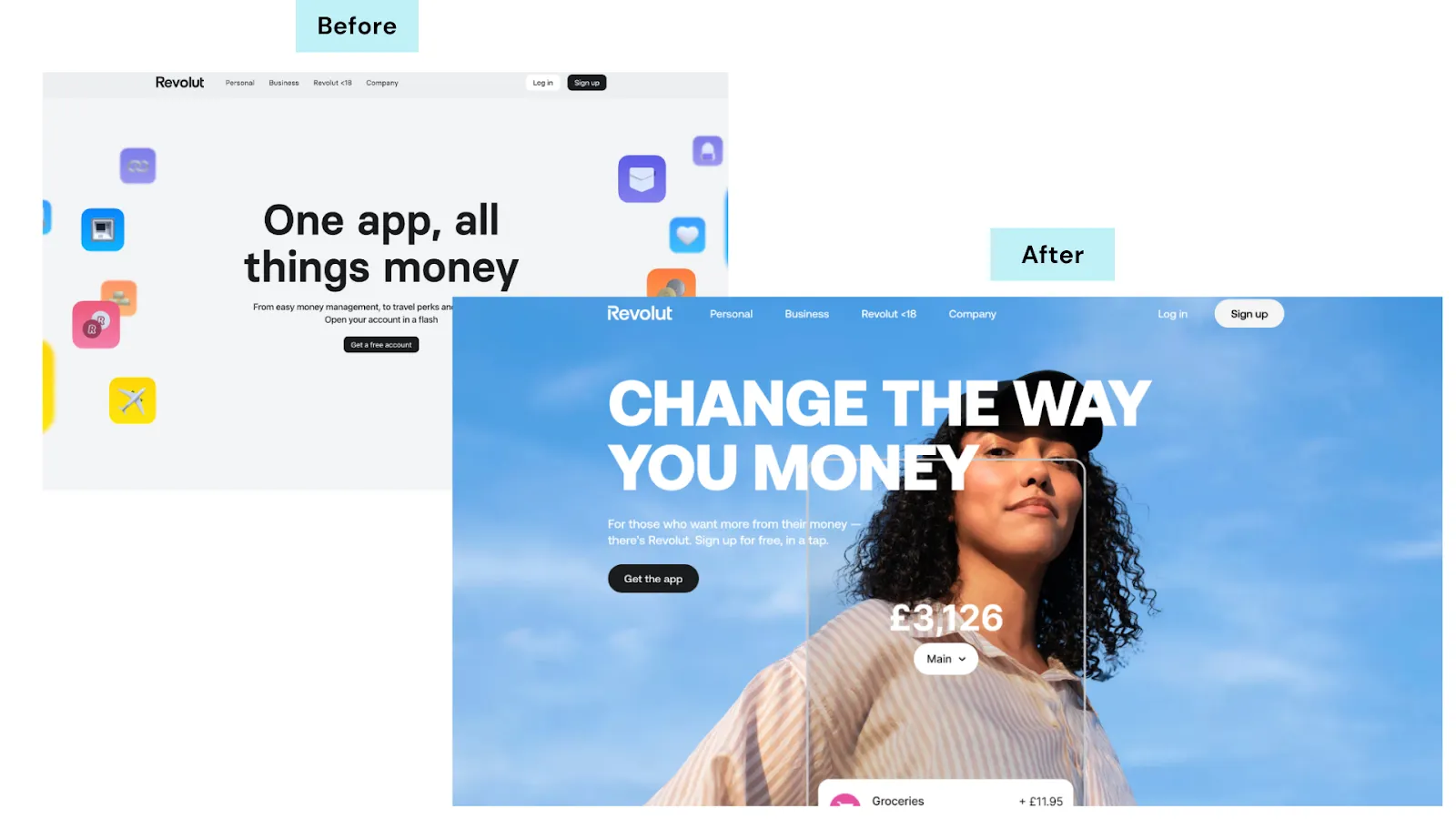 Revolut redesigned its homepage to improve user experience