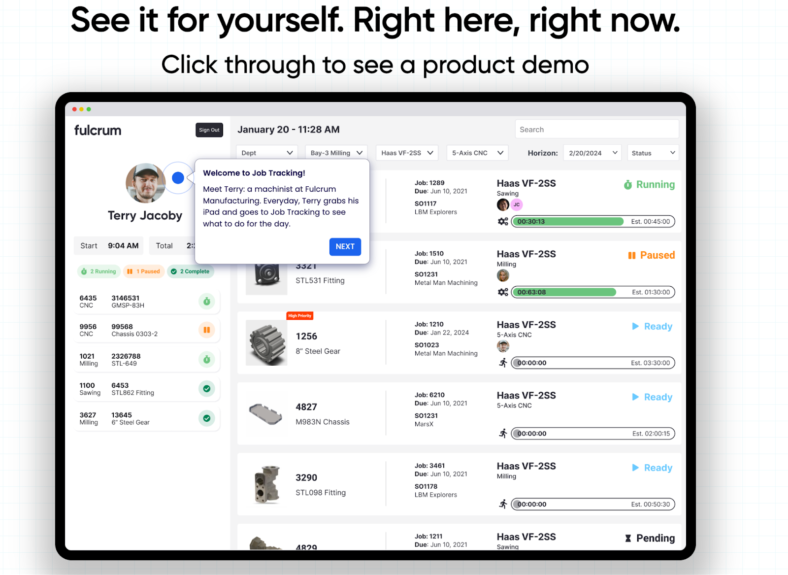 Alt text: A screenshot of Fulcrum’s click-through demo.