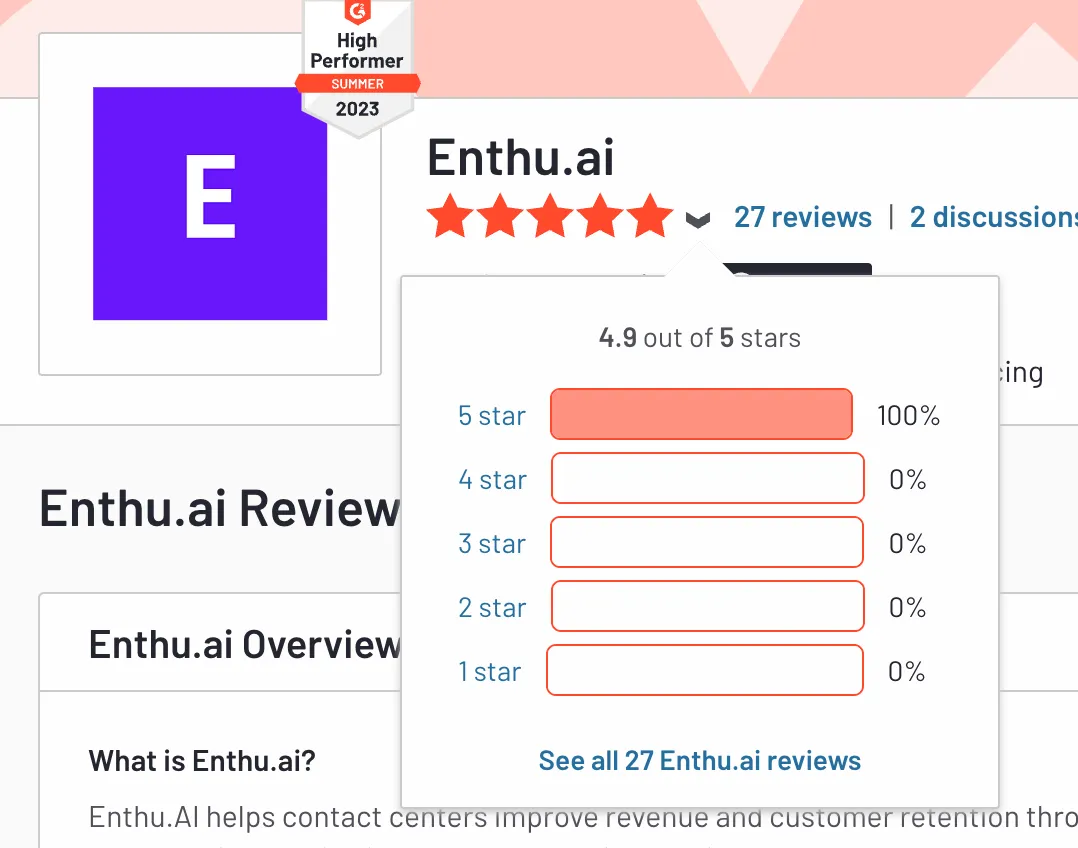 Enthu is a conversation intelligence tool that analyzes customer conversations, offering actionable insights for improved agent performance