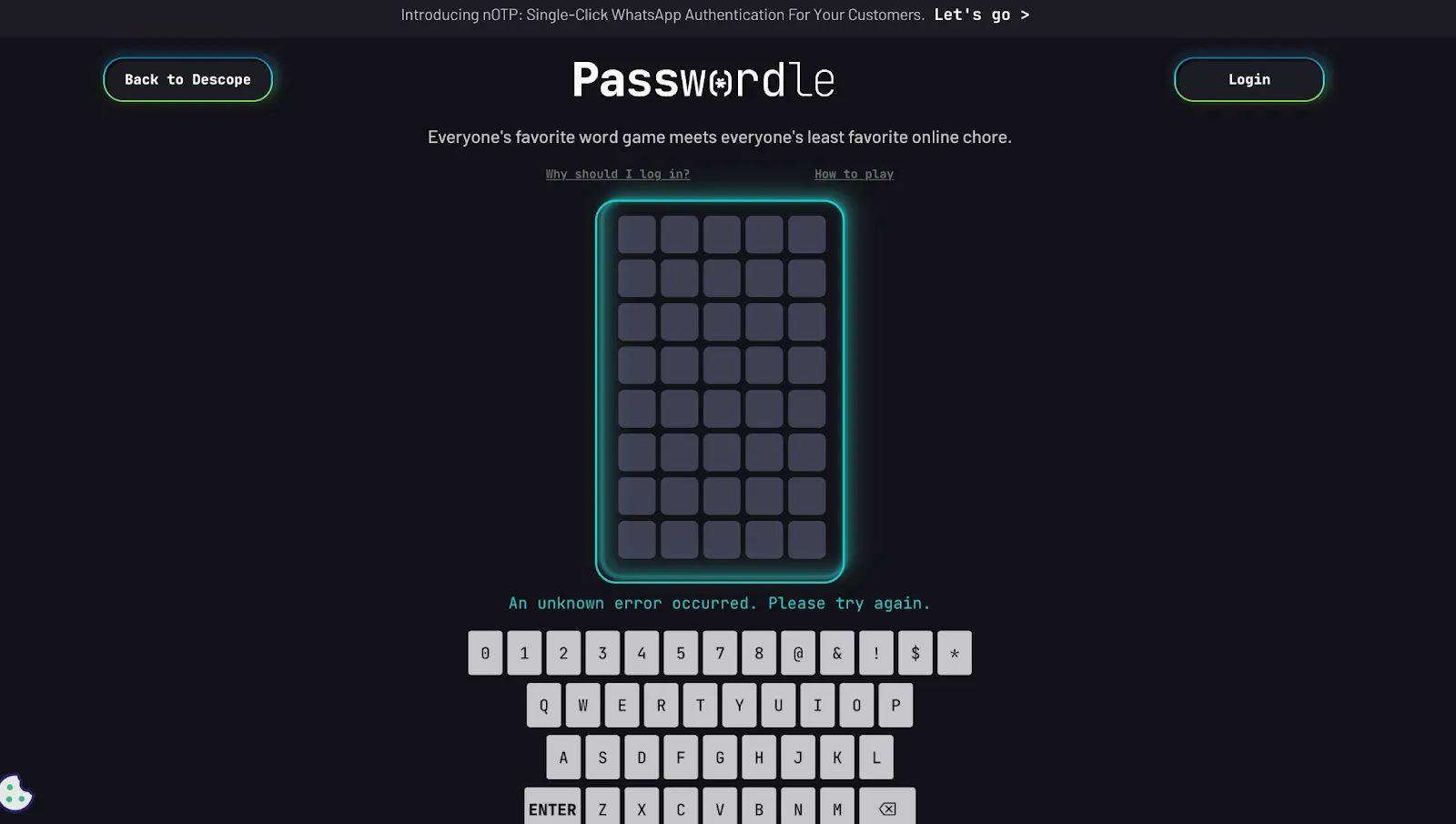 Descope's passwordle as a gamification strategy