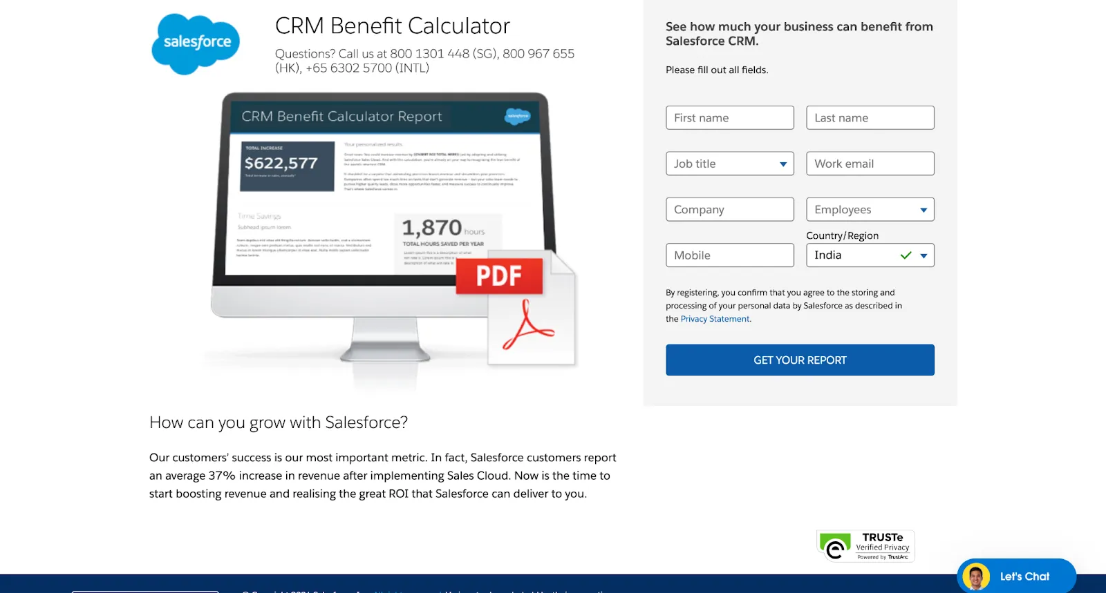 Salesforce's roi calculator