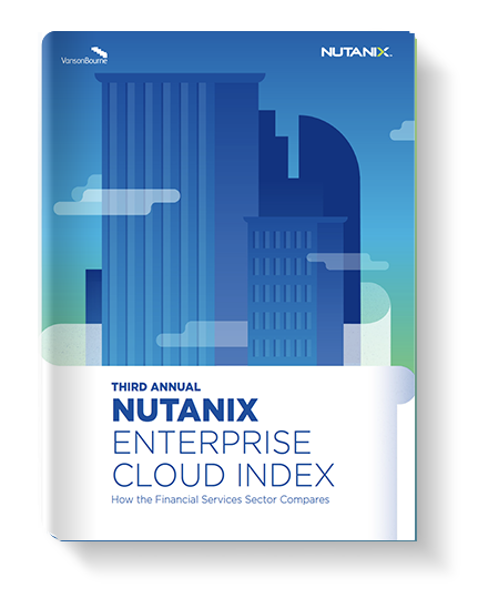 Screenshot of Nutanix's Enterprise Cloud Index report cover with a graph and text on a white background