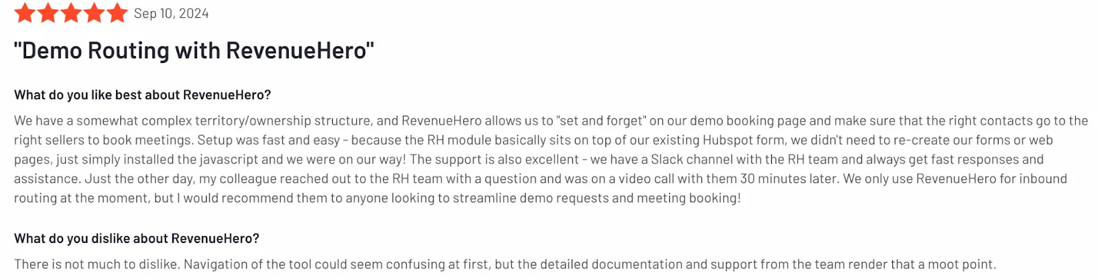 Revenuehero G2 reviews