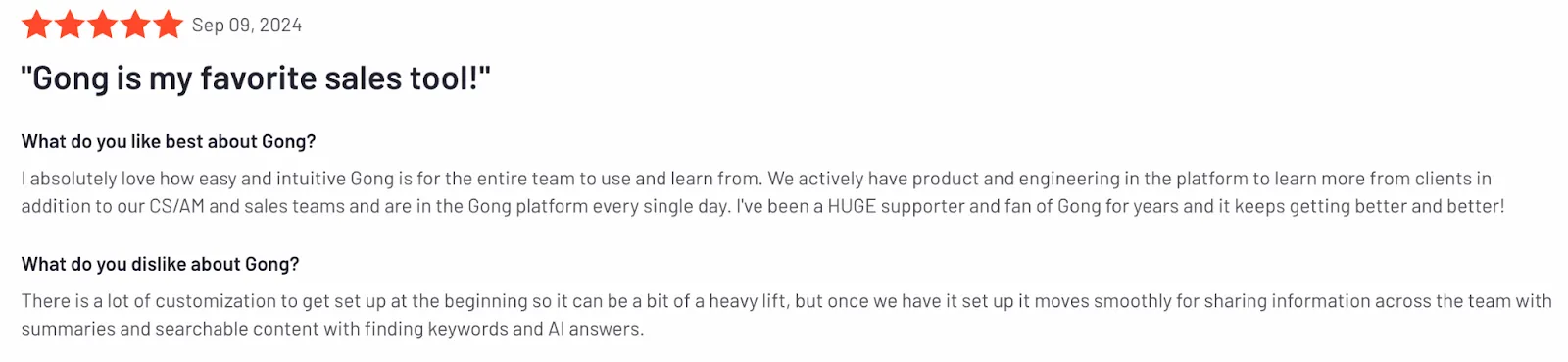 Gong G2 reviews