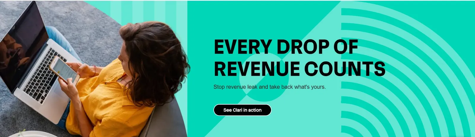 A screenshot of Clari’s landing page