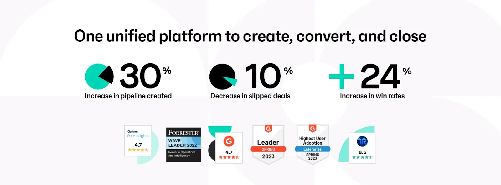 A screenshot of Clari’s landing page
