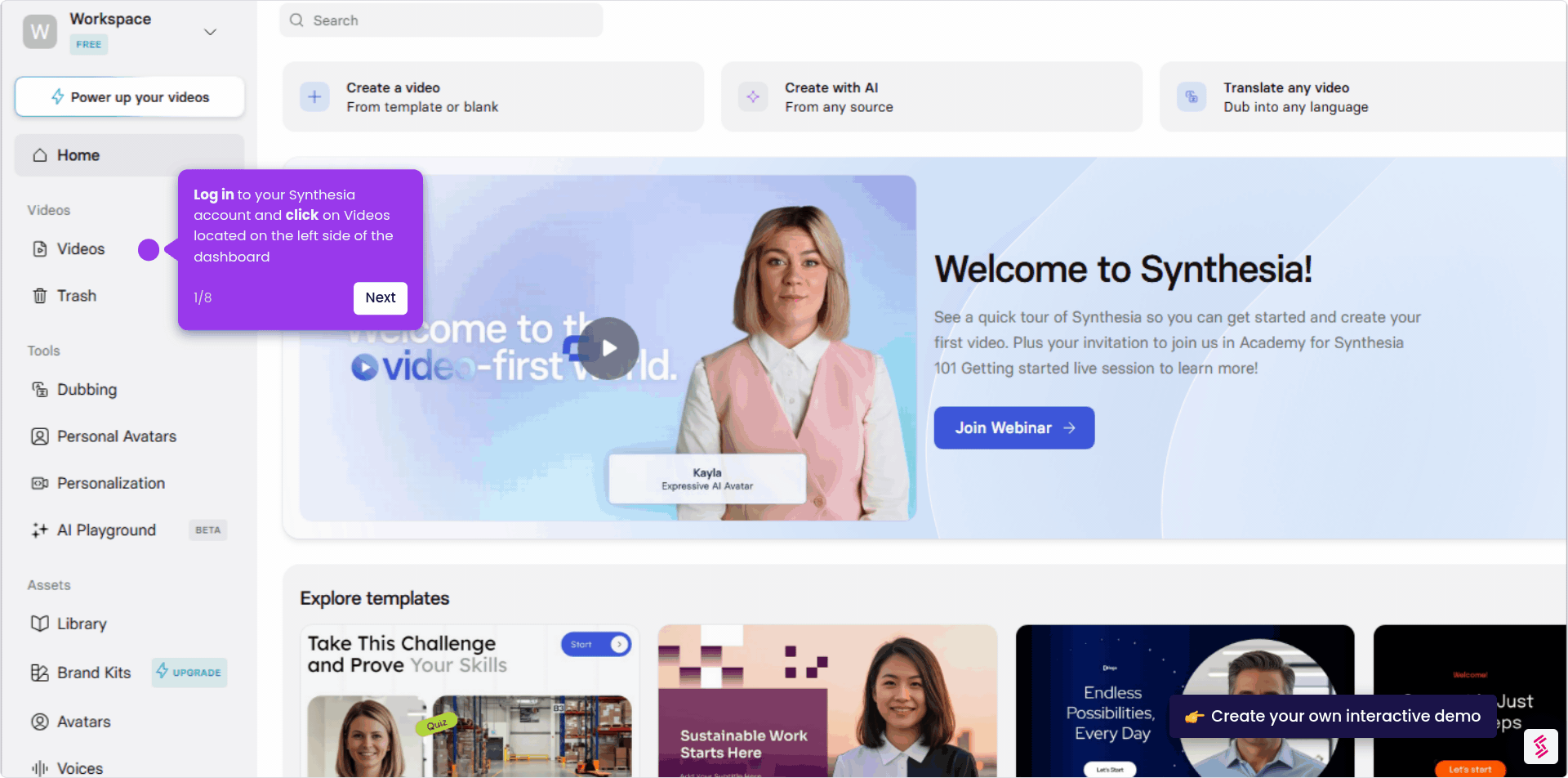 Make an AI Avatar Talk in Synthesia