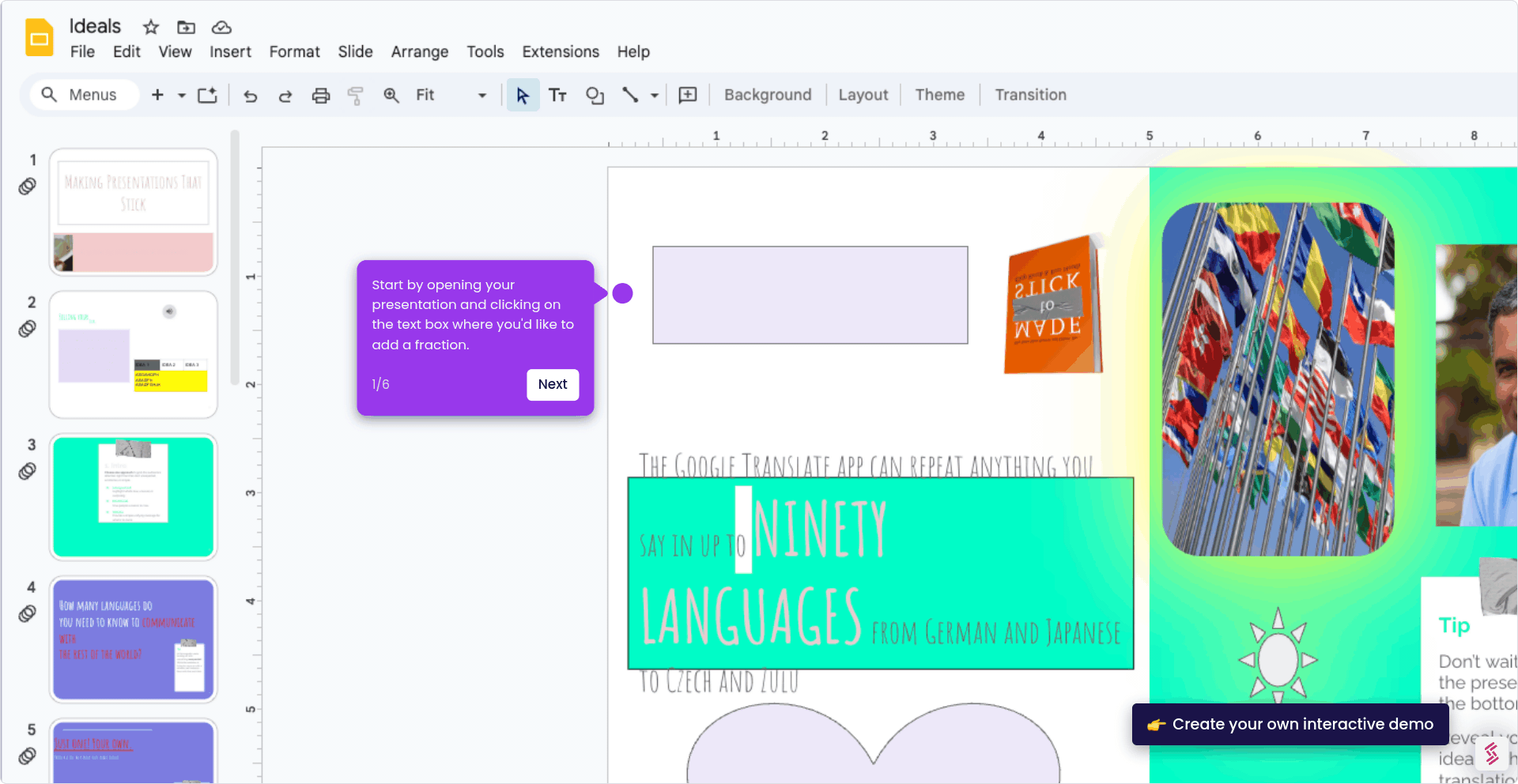 How to Type a Fraction in Google Slides