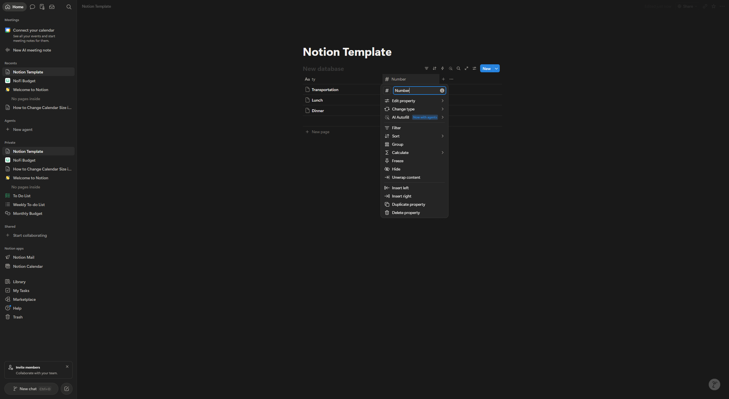 How to Add Sum to a Notion Table Column
