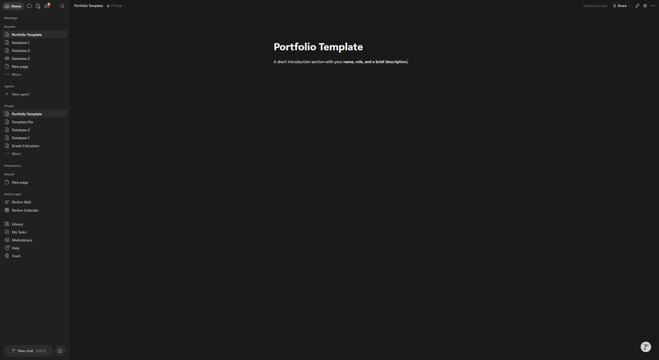 Create a Portfolio Template in Notion