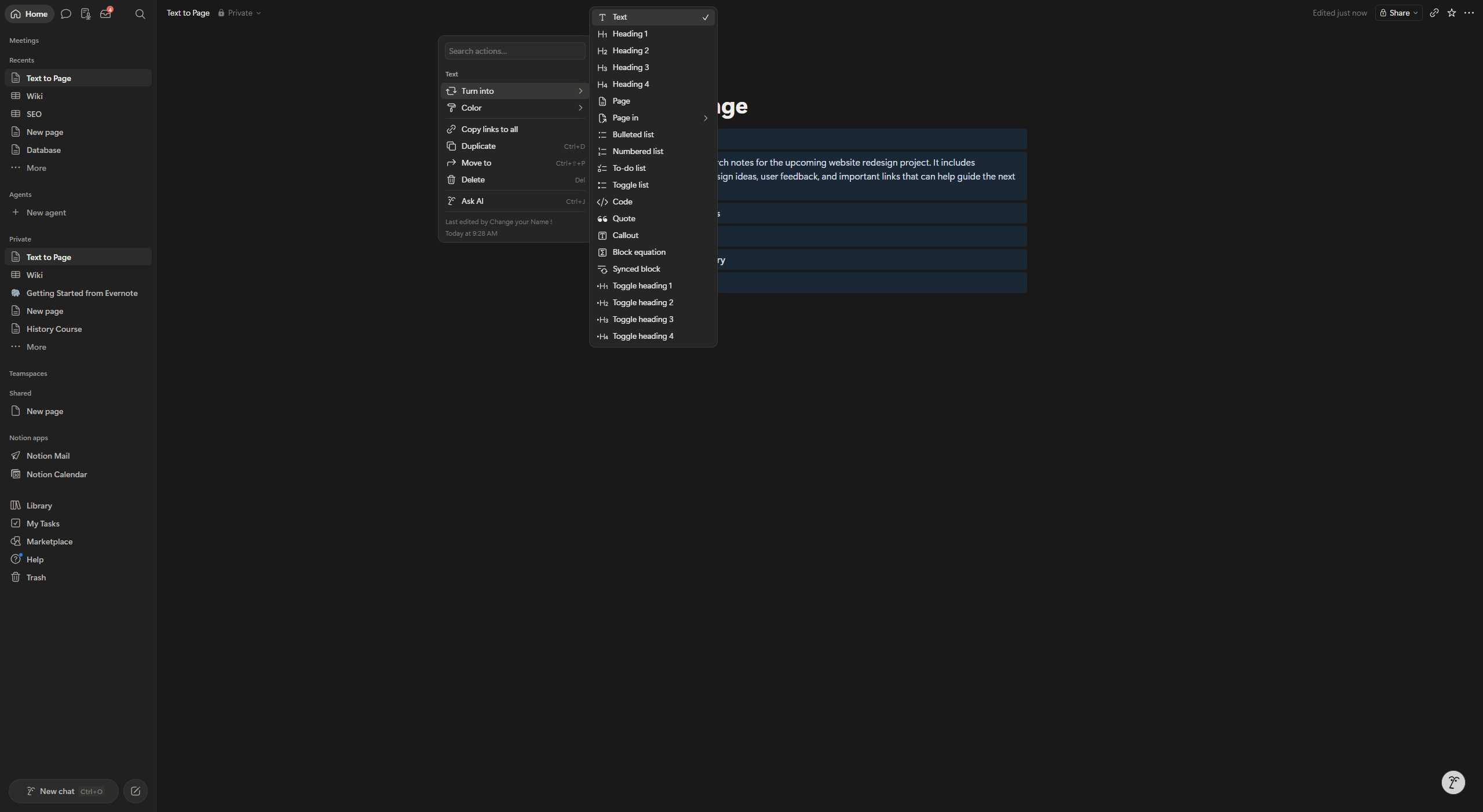 Convert Text into a Notion Page in Seconds