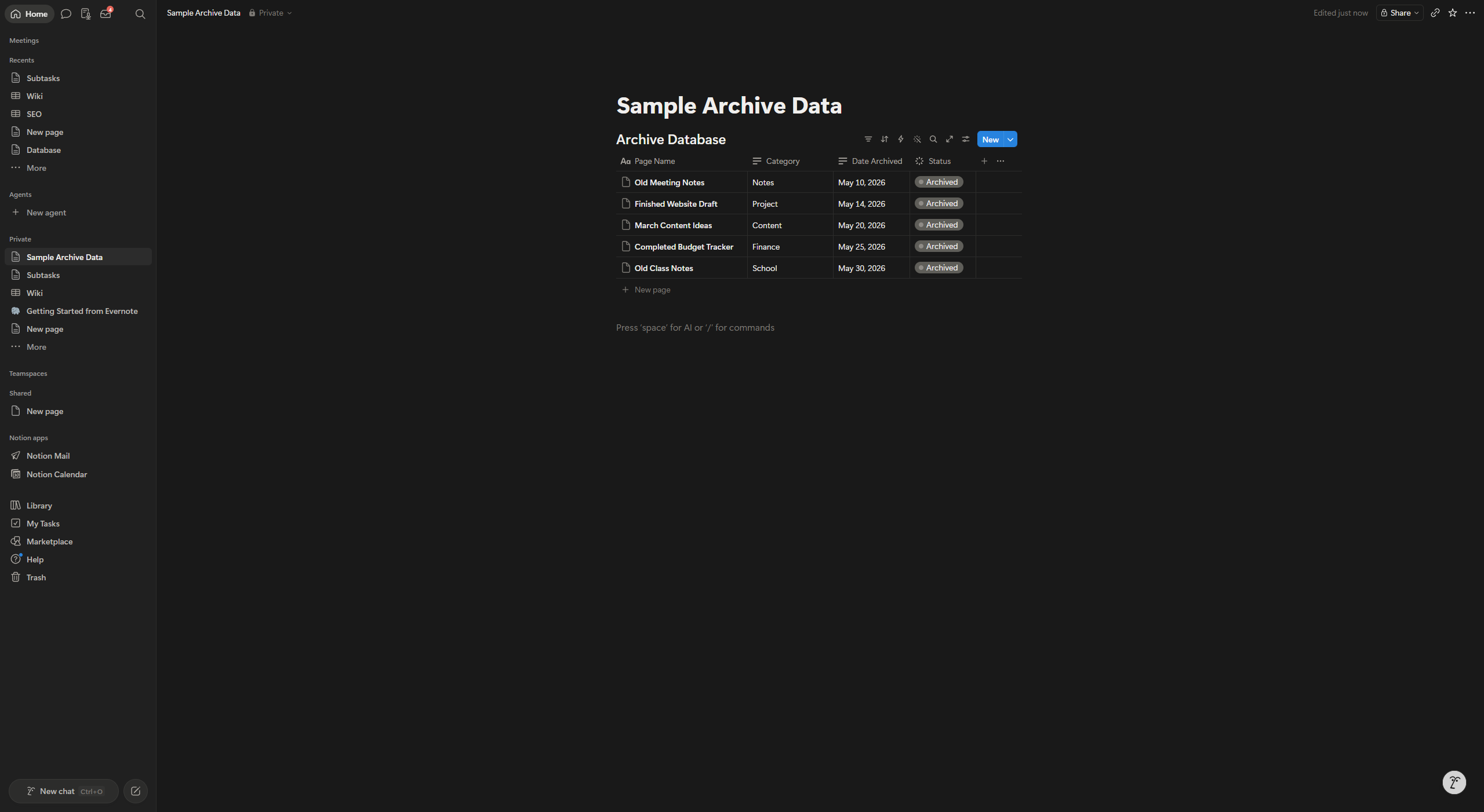 How to Create an Archive Database in Notion