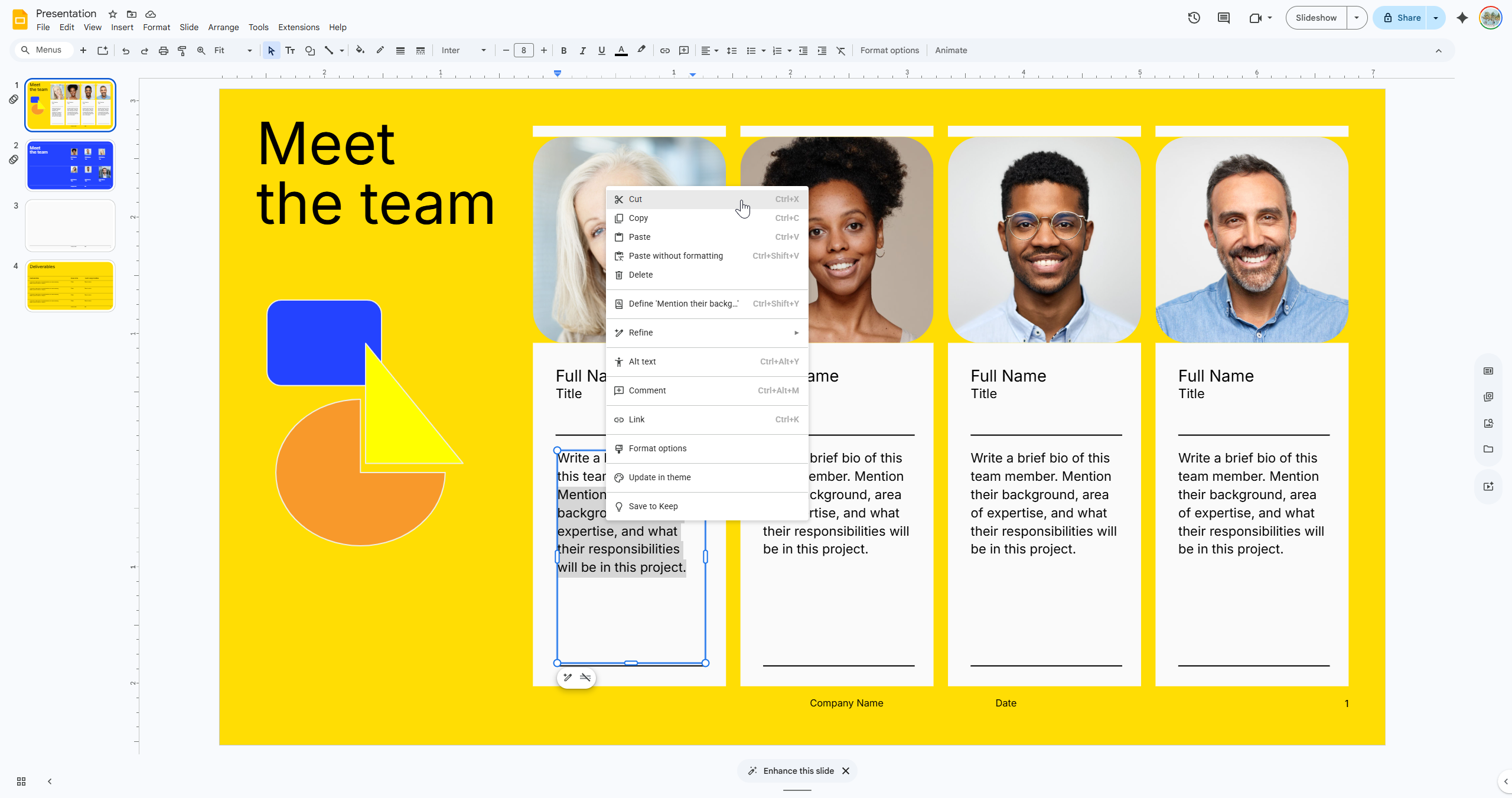 How to Split a Text Box in Google Slides