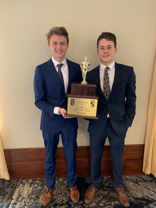 PF Club Team Head Coach Morgan Swigert and PF Director of Content Jack Johnson take a photo after winning Glenbrooks 2019.