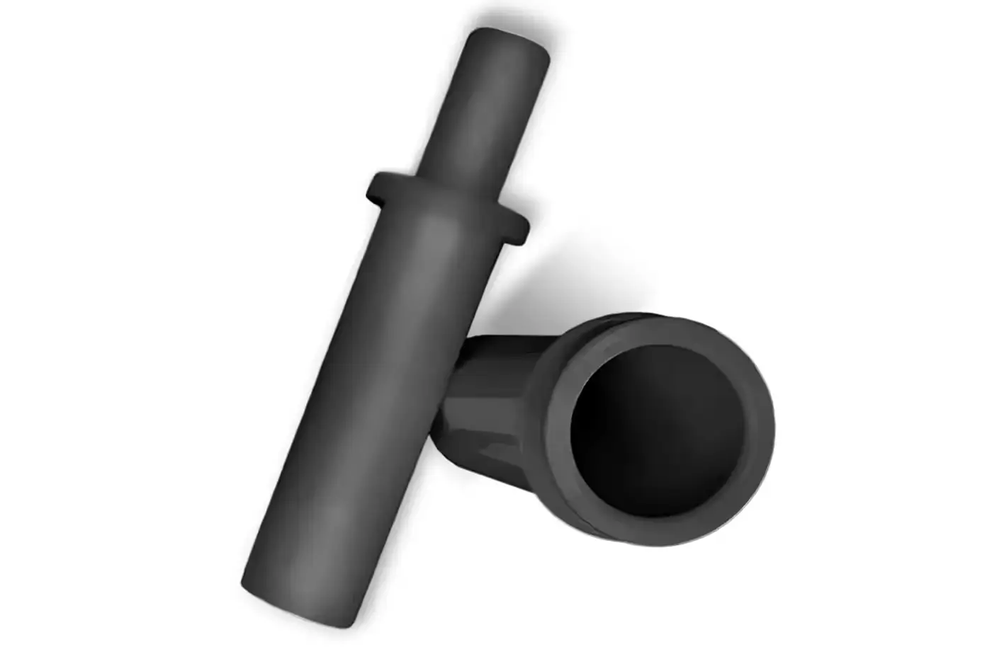 Angled view of single 46mm precision cutting tool pusher showing hollow opening for controlled fruit and vegetable slicing