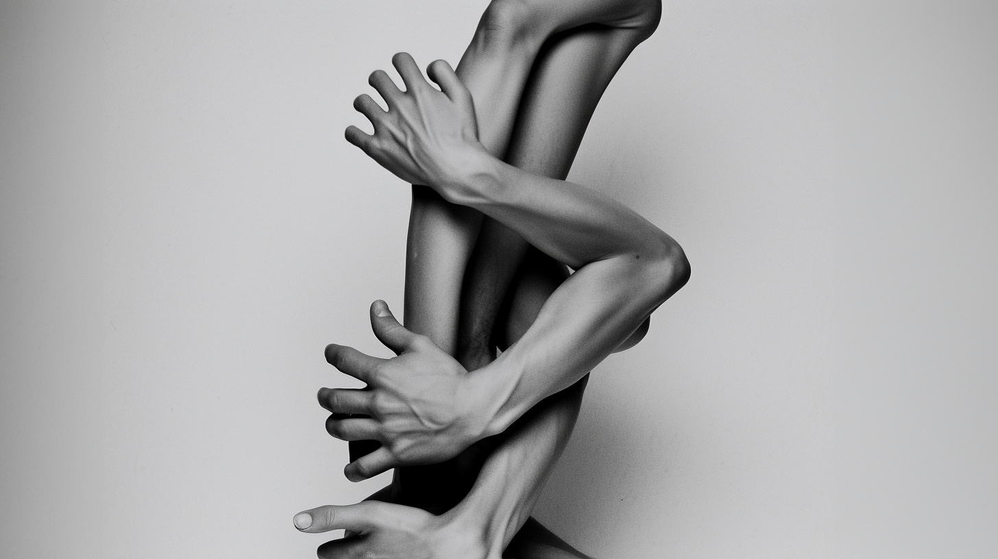 Sculptures 03 By Dr.Banner  showing a black on white impossibly human structure