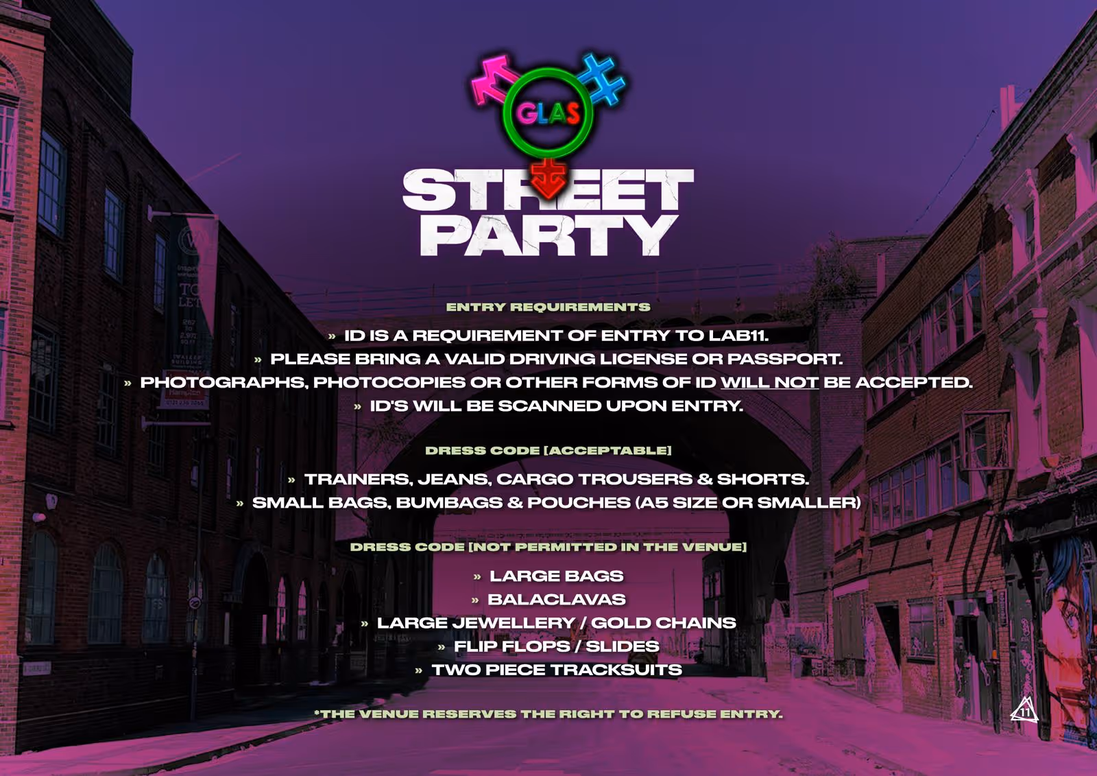 GLAS August Bank Holiday Street Party - Key Info, Dress Code & Entry Requirements + Site Map