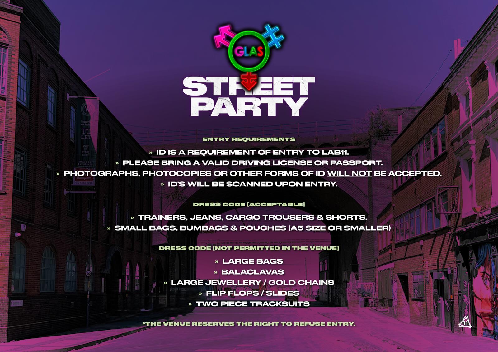 GLAS August Bank Holiday Street Party - Key Info, Dress Code & Entry Requirements + Site Map