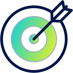 Arrow hitting the center of a target bullseye.