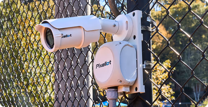 pixellot singleplay camera on a fence