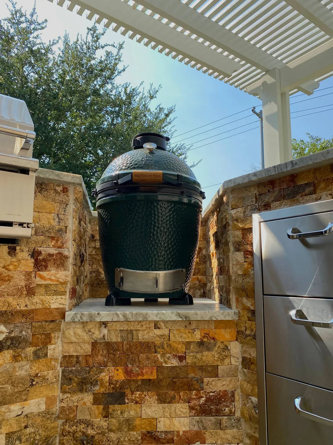 a big green egg installation in san antonio