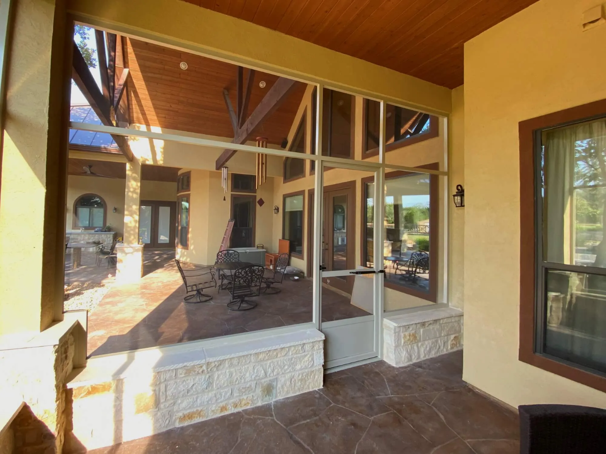 white see-through patio enclosure in san antonio