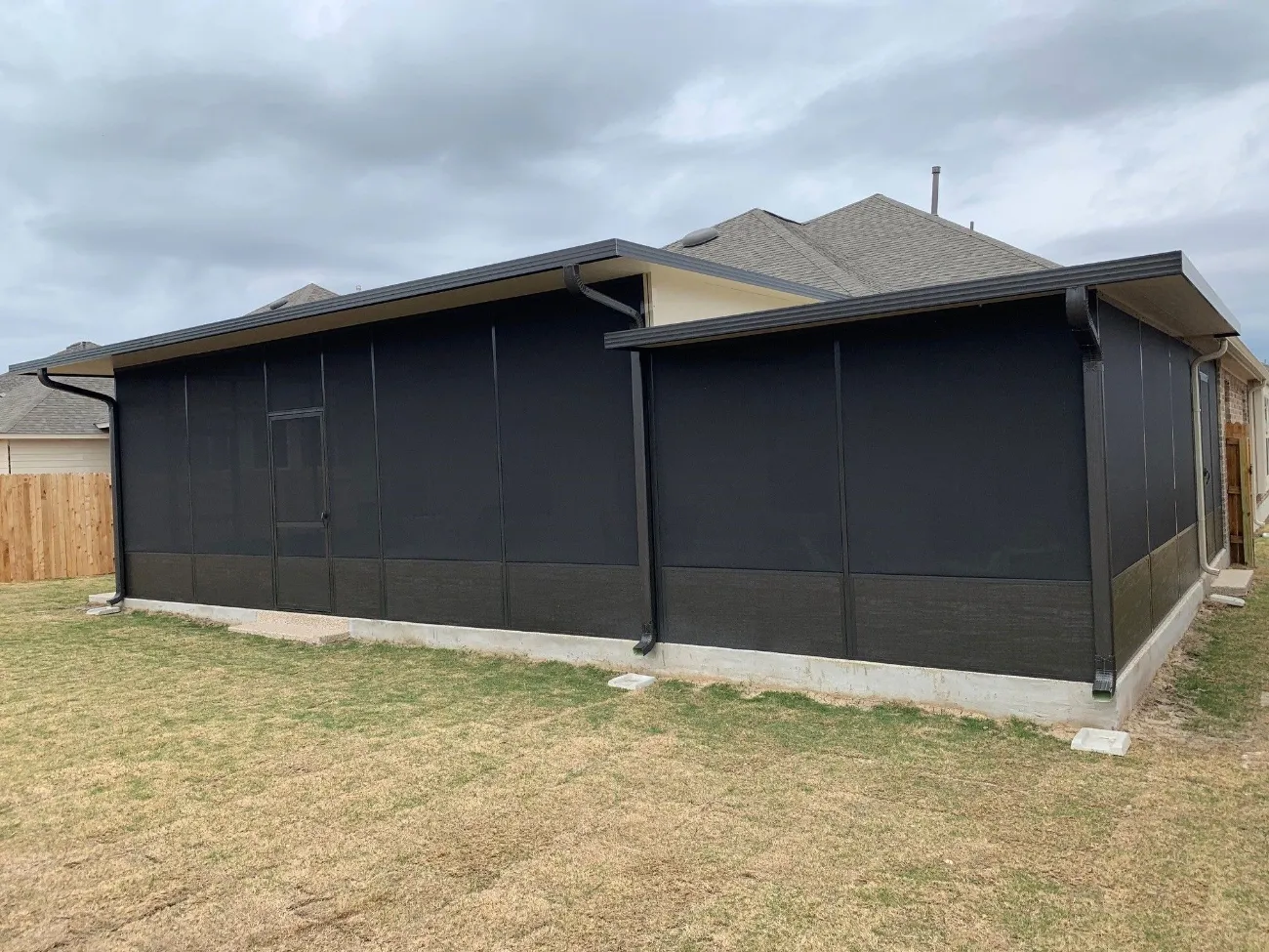 screened in patio covers with blackout screens