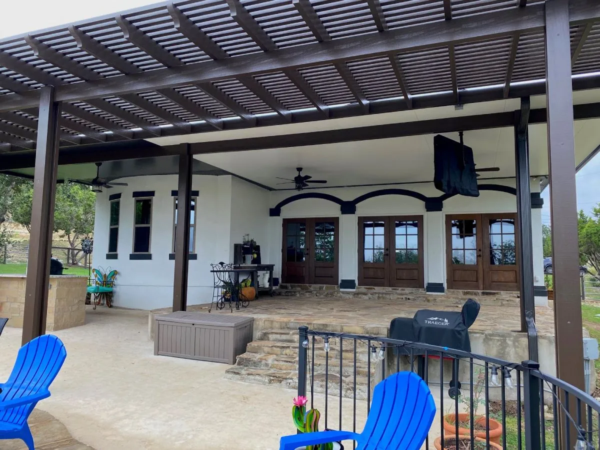 Backyard with pergola and patio in San Antonio.
