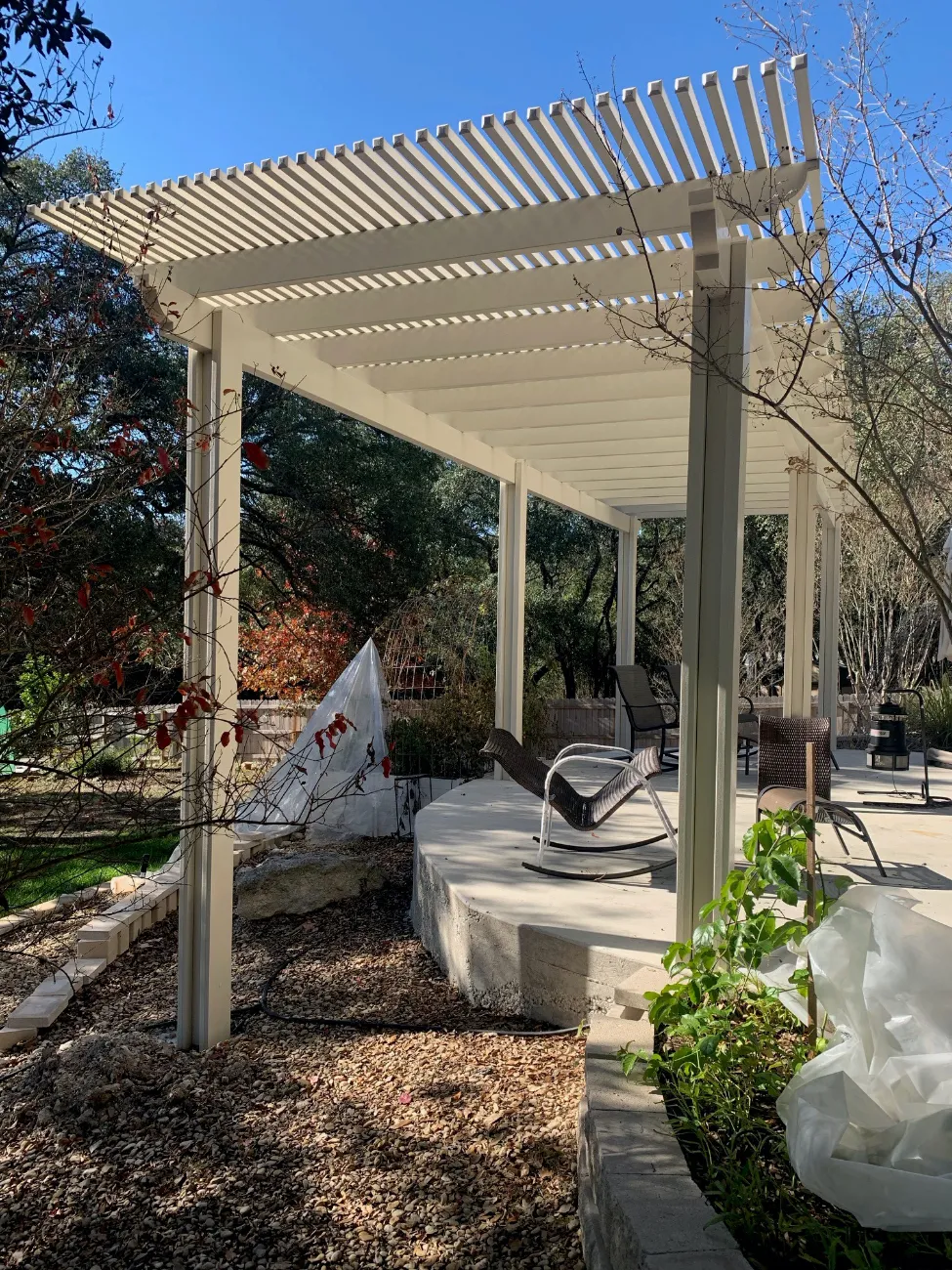 side view of a pergola in san antonio