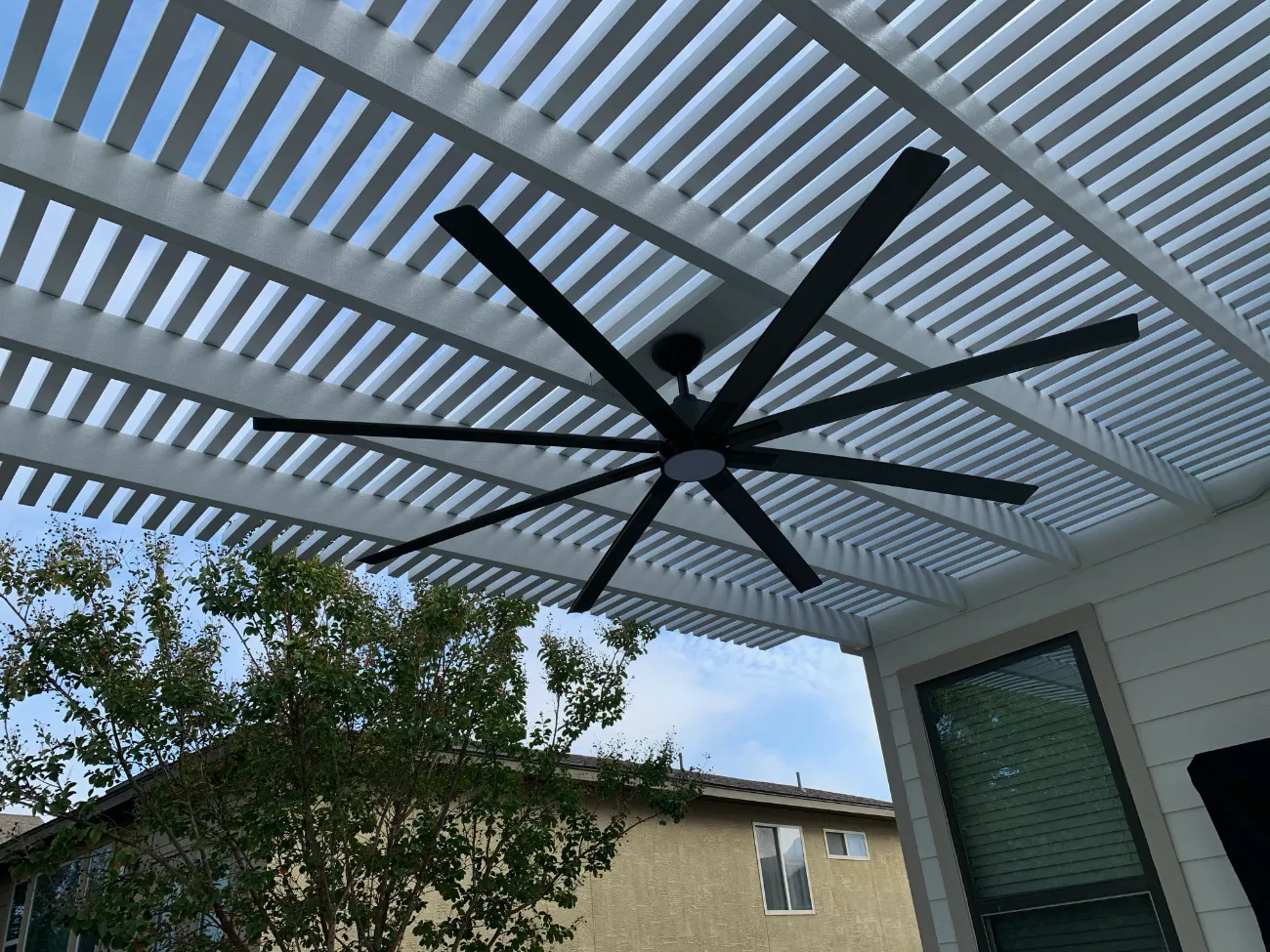 terrace with extra large fan