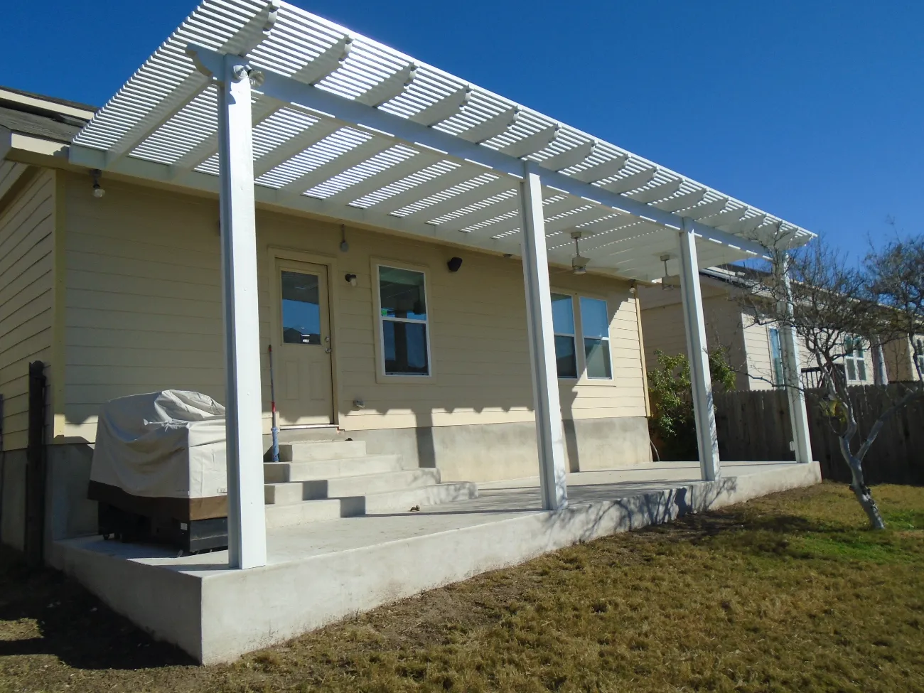 white pergola in beacon hill