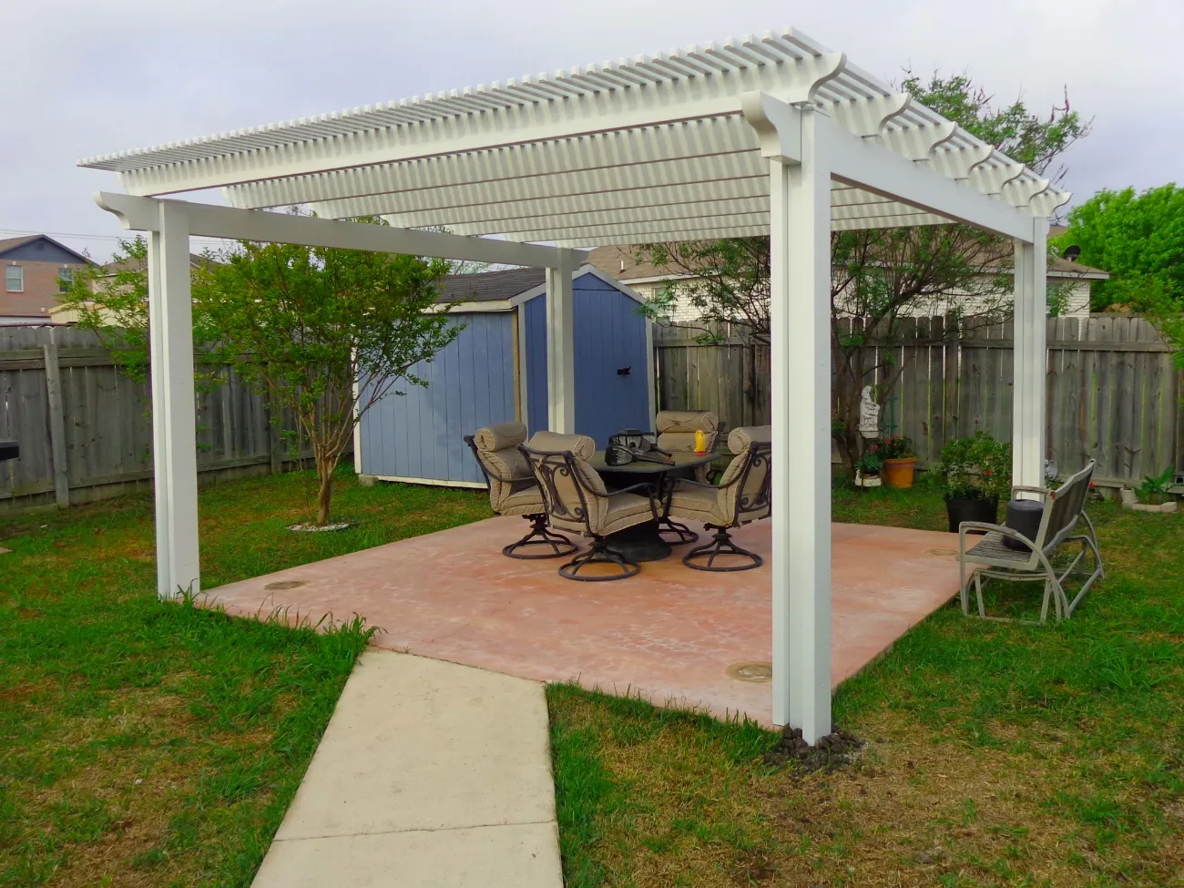 white pergola in san antonio texas