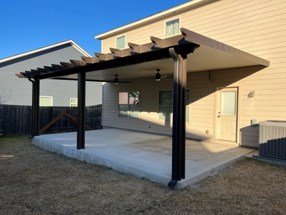Backyard pergola and patio cover in San Antonio.