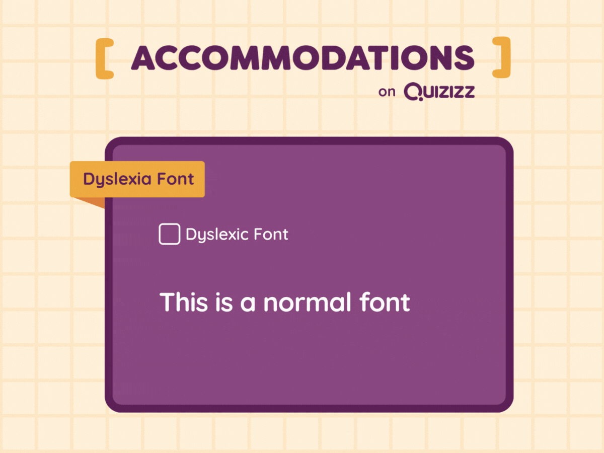 Different accommodations available in Quizizz 