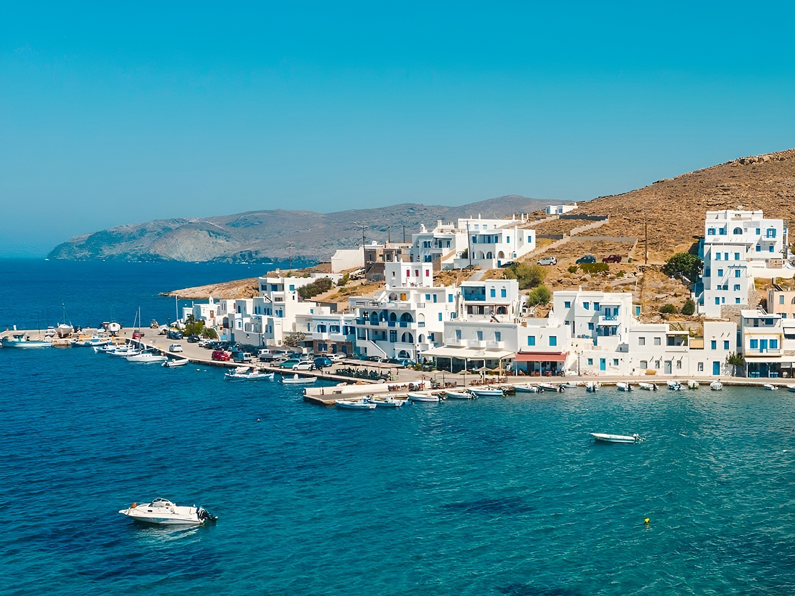 Tinos Harbour, second day of our charter itinerary