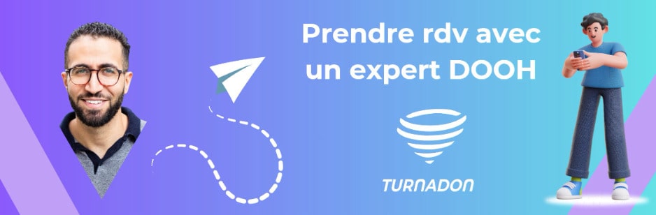 Une bannière pour prendre un rdv avec un expert DOOH