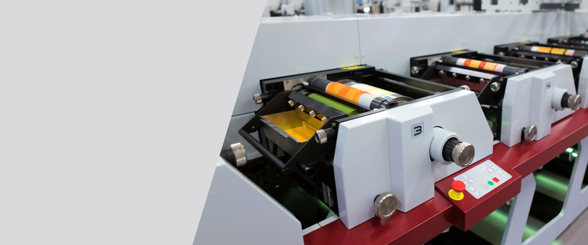 A flexographic printing press used by Sullwald Printing Solutions.