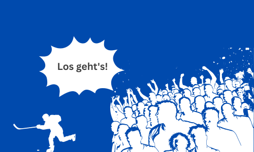 regionalliga hockey fans cheering for player graphic