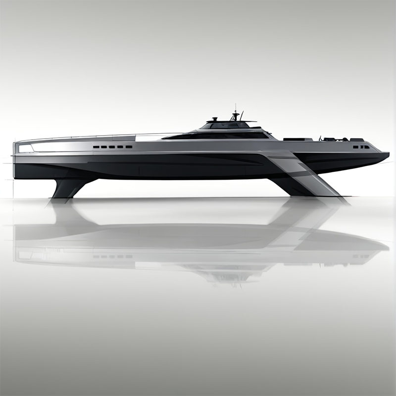 Computer render of a Flying Fish Hydrofoil ship