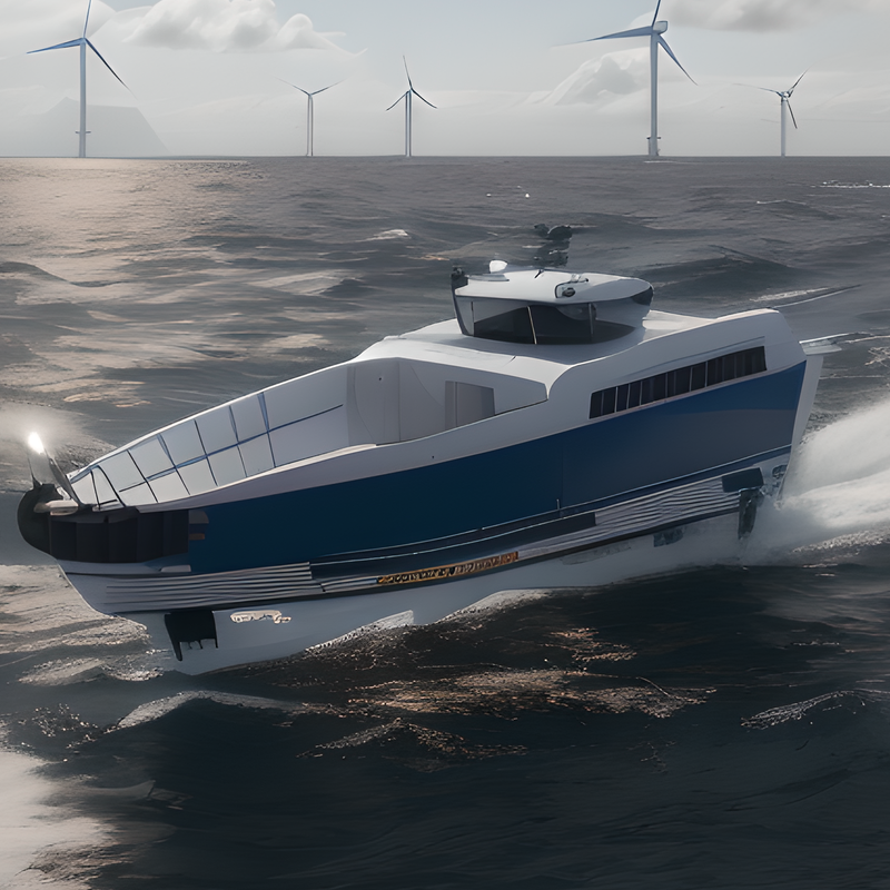 Computer render of a Flying Fish hydrofoil ferry