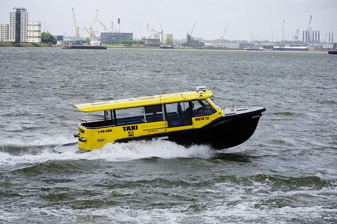 A watertaxi boat operating in Rotterdam