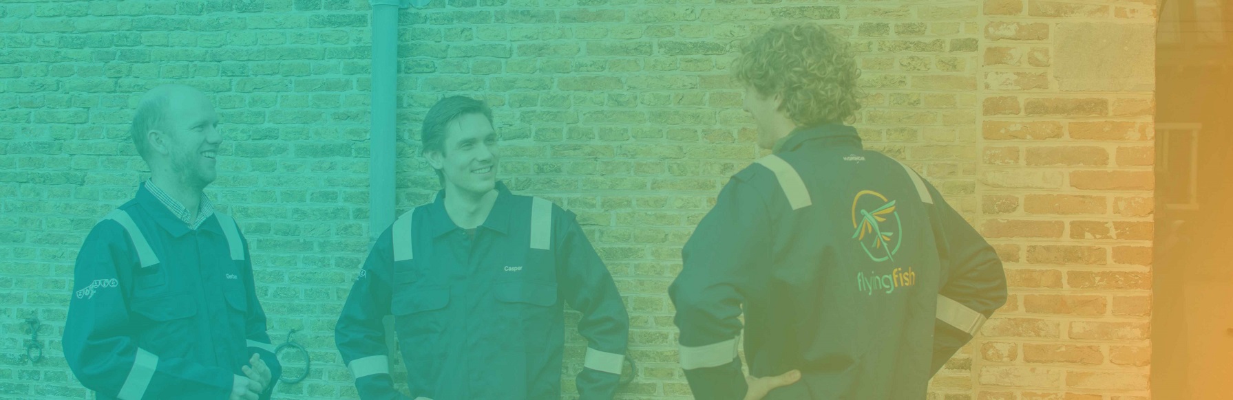 Careers banner image, showing a picture of Flying Fish team members.