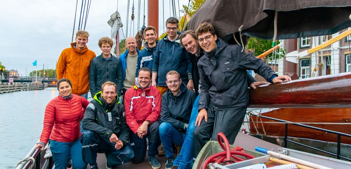 Picture of Flying Fish team members on a sailboat in 2020.