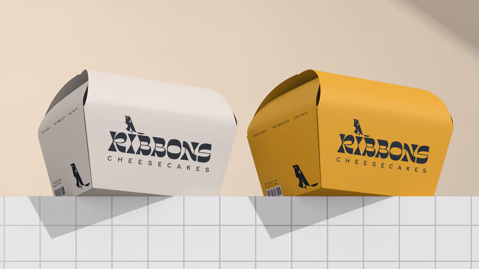 Ribbons Cheesecake box packaging design