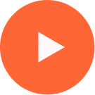 White play button icon inside an orange circle.